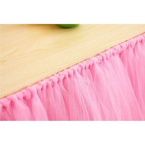 Pink Tulle Table Skirt for Parties